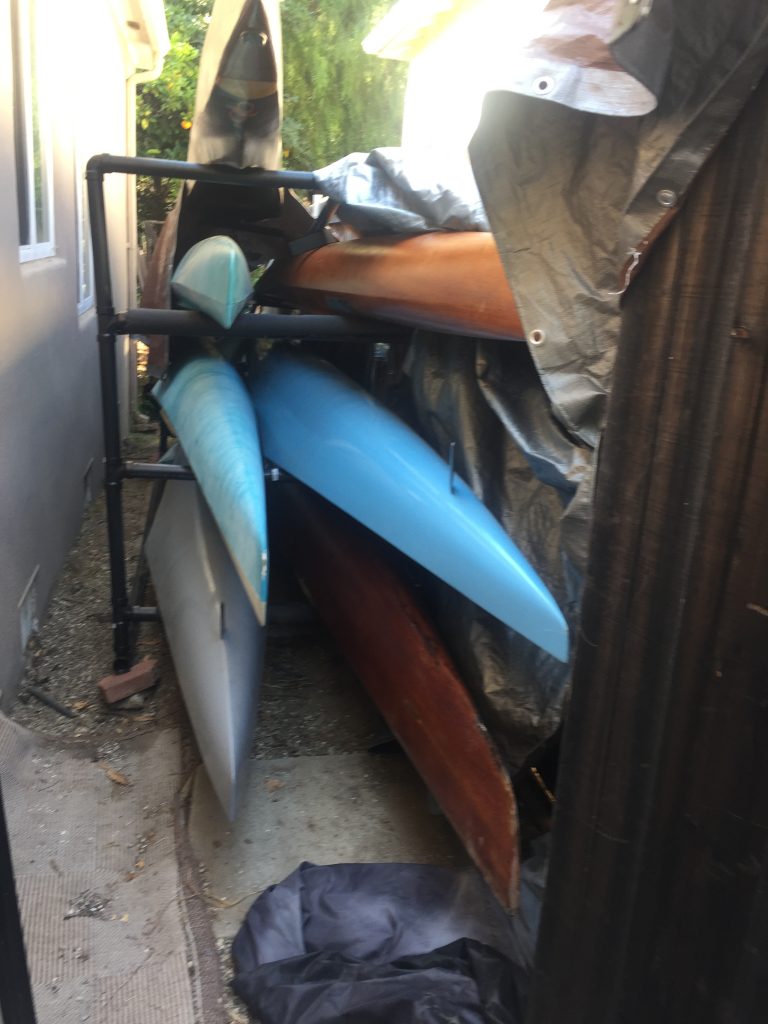 Boat racks on the side of my home